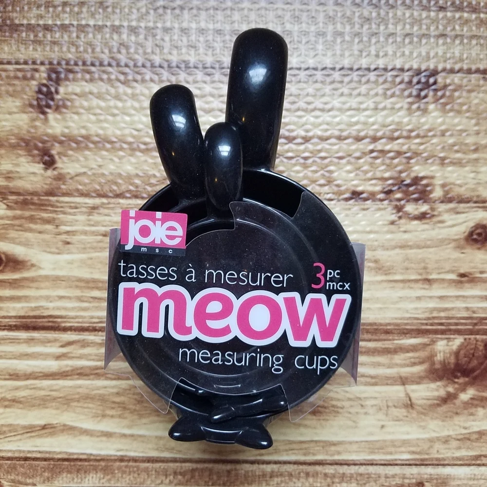 Joie Black Cat Measuring Cups and Bag Ties Set Kitchen Tools